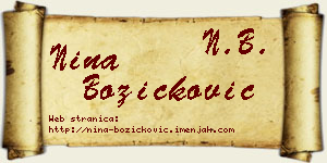 Nina Božičković vizit kartica